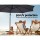 Instahut 3m Outdoor Cantilever Umbrella - Charcoal, UV50+ Polyester, 360° Tilt, Aluminium Frame, Side Post Design