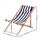 Gardeon Wooden Sun Lounge Deck Chair - Adjustable Poplar Frame, Blue/White Stripe, 4 Positions, Portable, 120kg Capacity