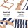 Gardeon Wooden Sun Lounge Deck Chair - Adjustable Poplar Frame, Blue/White Stripe, 4 Positions, Portable, 120kg Capacity