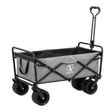 Gardeon Garden Cart with Cargo Net, Steel & 600D Polyester, Grey, 90x57x74-99cm, Multipurpose Trolley for Outdoor Use