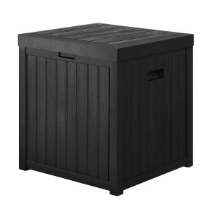 Gardeon 195L Outdoor Storage Box Bench - Weather-Resistant Polypropylene, Easy Assembly, Black, 1-Year Warranty