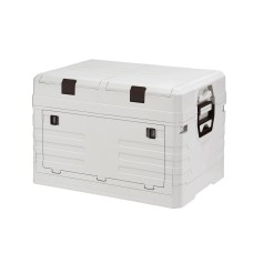 Gardeon 60L Beige Outdoor Storage Box: Foldable, Collapsible, Durable PP Material, Dual Access, Portable Organiser