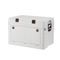 Gardeon 80L Foldable Outdoor Storage Box, Durable PP, Double Layer, Multi-Access Design, Beige, Perfect for Camping