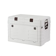 Gardeon 80L Foldable Outdoor Storage Box, Durable PP, Double Layer, Multi-Access Design, Beige, Perfect for Camping