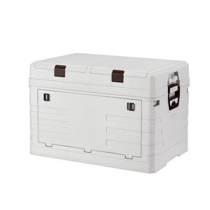 Gardeon 80L Foldable Outdoor Storage Box, Durable PP, Double Layer, Multi-Access Design, Beige, Perfect for Camping