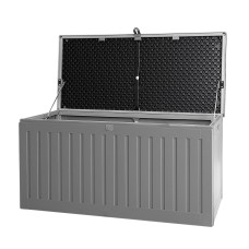 Gardeon Outdoor Storage Box 270L - Weather-Resistant, Lockable, Grey Bench & Tool Shed, Easy Assembly, 1-Year Warranty