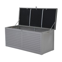 Gardeon 490L Lockable Outdoor Storage Box - Weather-Resistant PP, Bench Seat, Ideal for Tools & Toys, Black/Grey