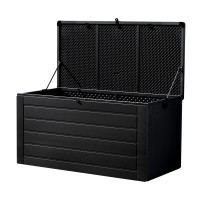 Gardeon 680L Lockable Outdoor Storage Box - Weather-Resistant Garden Bench, Durable Polypropylene, Black