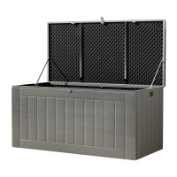 Gardeon 830L Outdoor Storage Box & Bench - Lockable, Weather-Resistant PP Material, 160cm, Black, Easy Assembly