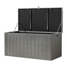 Gardeon 830L Outdoor Storage Box & Bench - Lockable, Weather-Resistant PP Material, 160cm, Black, Easy Assembly