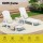 Gardeon Sun Lounge Beach Chair White HDPE Adirondack Lounger with Wheels, 4-Position Recline, 150kg Capacity, Outdoor