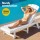 Gardeon Sun Lounge Beach Chair White HDPE Adirondack Lounger with Wheels, 4-Position Recline, 150kg Capacity, Outdoor