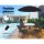 Gardeon Outdoor Steel Bar Table with Glass Top, Parasol Hole, 80cm Diameter - Elegant, Durable, Easy to Clean