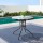Gardeon Outdoor Steel Bar Table with Glass Top, Parasol Hole, 80cm Diameter - Elegant, Durable, Easy to Clean
