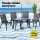 Gardeon 120CM Black Outdoor Dining Table, Steel Frame, Tempered Glass Top, with Parasol Hole and Anti-Slip Feet