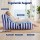 Artiss Outdoor Bean Bag Chair Cover 600D Polyester Splash Proof L‑Shape Lounger Sofa Cover Removable Zippered Blue White