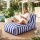 Artiss Outdoor Bean Bag Chair Cover 600D Polyester Splash Proof L‑Shape Lounger Sofa Cover Removable Zippered Blue White