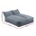 Artiss 2-Seater Outdoor Bean Bag Cover Grey 600D Polyester Splash Proof UV Resistant Large L-Shape Sofa Cover