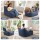 Artiss L-Shaped Corduroy Bean Bag Cover Blue Washable Supportive Structured Seat for Adults Kids No Filler