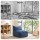 Artiss L-Shaped Corduroy Bean Bag Cover Blue Washable Supportive Structured Seat for Adults Kids No Filler