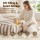 Artiss Outdoor Bean Bag Cover Taupe White Water Resistant 600D Polyester L-Shape 120x60x66cm Comfort