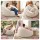 Artiss Beige Faux Fur Bean Bag Cover Large Round 107 x 107 x 81 cm Washable No Filler Storage Seat Sofa