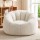 Artiss Beige Faux Fur Bean Bag Cover Large Round 107 x 107 x 81 cm Washable No Filler Storage Seat Sofa