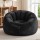 Artiss Large Faux Fur Bean Bag Cover 107cm Round Black Washable No Filler Soft Plush Seating Option for Home