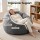 Artiss Grey Faux Fur Bean Bag Cover 107cm Round Large Washable Soft Lounge Seat Cover No Filler Included