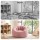 Artiss Large Faux Fur Bean Bag Cover 107x107x81cm Round Washable Plush Pink No Filler Included Option