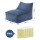 Artiss L-Shaped Corduroy Bean Bag Chair Cover with 11kg Shredded Memory Foam Filler Washable Blue Sofa