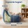 Artiss L-Shaped Corduroy Bean Bag Chair Cover with 11kg Shredded Memory Foam Filler Washable Blue Sofa