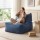 Artiss L-Shaped Corduroy Bean Bag Chair Cover with 11kg Shredded Memory Foam Filler Washable Blue Sofa