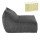 Artiss Grey Corduroy L-Shaped Bean Bag Chair with 11kg Shredded Memory Foam Filling and Washable Cover
