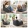 Artiss Grey Corduroy L-Shaped Bean Bag Chair with 11kg Shredded Memory Foam Filling and Washable Cover