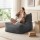 Artiss Grey Corduroy L-Shaped Bean Bag Chair with 11kg Shredded Memory Foam Filling and Washable Cover