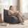 Artiss Grey Corduroy L-Shaped Bean Bag Chair with 11kg Shredded Memory Foam Filling and Washable Cover