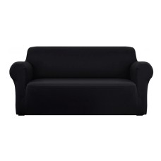 Artiss 3 Seater Sofa Cover Black – Stretch Knitted Fabric, Machine Washable, Anti-Slip, Fits Most Couch Styles