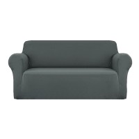 Artiss 3 Seater Sofa Cover Grey Stretch Knitted Fabric, Machine Washable, All-Round Protection, Anti-Slip Strips