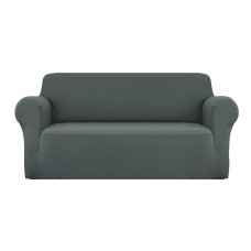 Artiss 3 Seater Sofa Cover Grey Stretch Knitted Fabric, Machine Washable, All-Round Protection, Anti-Slip Strips