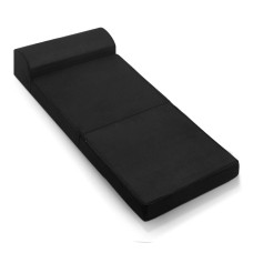 Giselle Bedding Black Foldable Mattress - Convertible Foam Bed/Sofa, Breathable Air Mesh, 180x70x24cm, Washable Cover Giselle Bedding Black Foldable Mattress - Convertible Foam Bed/Sofa, Breathable Air Mesh, 180x70x24cm, Washable Cover