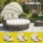 Gardeon Outdoor Wicker Day Bed Set of 3: Beige Sun Lounge with UV-Resistant Frame, Folding Canopy, & Washable Cushions