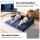 Artiss 3-in-1 Convertible Sofa Bed - Velvet, High-Density Foam, Non-Slip Base, 300KG Capacity, Curved Couch, Blue