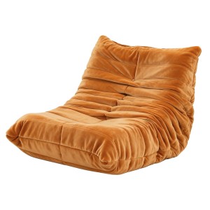 Artiss Velvet Lazy Sofa Accent Chair - Ergonomic Quilted Design, High Resilience Foam, No Assembly, Non-Slip Base