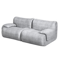 Artiss Grey 2-Seater Modular Sofa Bed - No Assembly, High-Density Foam, Ergonomic Design, Vacuum Packed for Easy Setup