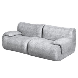 Artiss Grey 2-Seater Modular Sofa Bed - No Assembly, High-Density Foam, Ergonomic Design, Vacuum Packed for Easy Setup