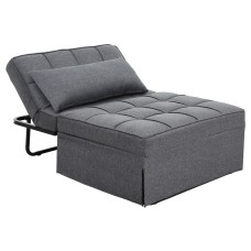 Artiss Siyi 4-in-1 Convertible Sofa Bed Lounge Ottoman Recliner, Linen Grey, Adjustable Backrest, Metal Frame Artiss Siyi 4-in-1 Convertible Sofa Bed Lounge Ottoman Recliner, Linen Grey, Adjustable Backrest, Metal Frame