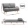 Artiss 2 Seater Sofa Bed Convertible Couch Recliner, Grey Linen, 240kg, Adjustable Split Backrest, 183cm