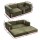 Artiss Convertible Folding Sofa Bed Green - Corduroy Fabric, 2-Seater, Steel Frame, 180x200cm, Non-Slip, 300kg Capacity