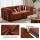 Artiss Convertible Folding Sofa Bed Orange - 2-Seater Corduroy, Steel Frame, 180x200cm, Supports 300kg, Non-Slip Design